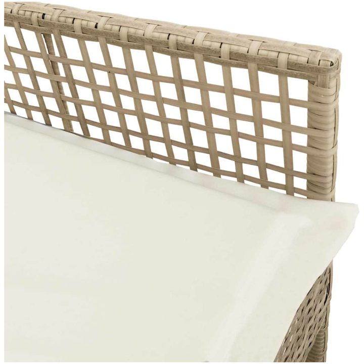 Trädgårdsstolar 2 st med kuddar Beige Poly Rattan vidaXL 53 x 60 x 85 cm – bild 9