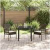Trädgårdsstolar 2 st med Kuddar Brun Poly Rattan vidaXL 53 x 60 x 85 cm – miniatyr 3