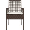 Trädgårdsstolar 2 st med Kuddar Brun Poly Rattan vidaXL 53 x 60 x 85 cm – miniatyr 5