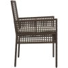 Trädgårdsstolar 2 st med Kuddar Brun Poly Rattan vidaXL 53 x 60 x 85 cm – miniatyr 6