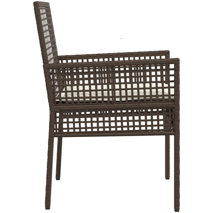 Trädgårdsstolar 2 st med Kuddar Brun Poly Rattan vidaXL 53 x 60 x 85 cm – bild 6