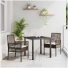 Trädgårdsstolar 2 st med Kuddar Brun Poly Rattan vidaXL 53 x 60 x 85 cm – miniatyr 1
