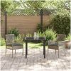 Trädgårdsstolar 2 st med kuddar Grå Poly Rattan vidaXL 53 x 60 x 85 cm – miniatyr 3