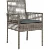 Trädgårdsstolar 2 st med kuddar Grå Poly Rattan vidaXL 53 x 60 x 85 cm – miniatyr 4
