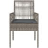 Trädgårdsstolar 2 st med kuddar Grå Poly Rattan vidaXL 53 x 60 x 85 cm – miniatyr 5