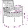 Trädgårdsstolar 2 st med kuddar Grå Poly Rattan vidaXL 53 x 60 x 85 cm – miniatyr 10