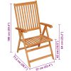 Trädgårdsstolar 2 st med kungsblåa dynor massiv teak vidaXL – miniatyr 10