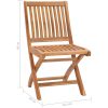 Trädgårdsstolar 2 st med röda dynor massiv teak vidaXL – miniatyr 11