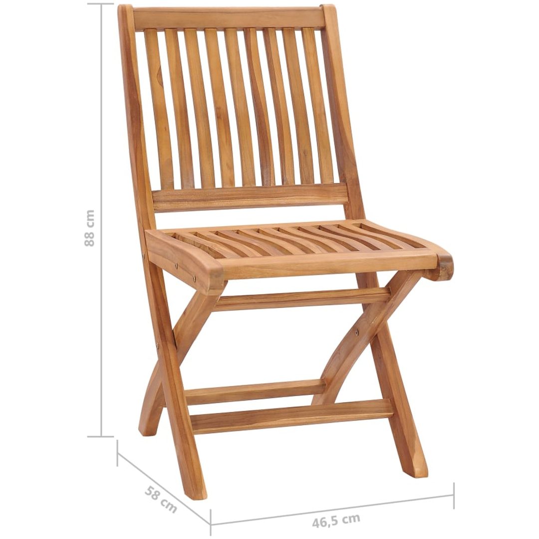 Trädgårdsstolar 2 st med röda dynor massiv teak vidaXL – bild 11