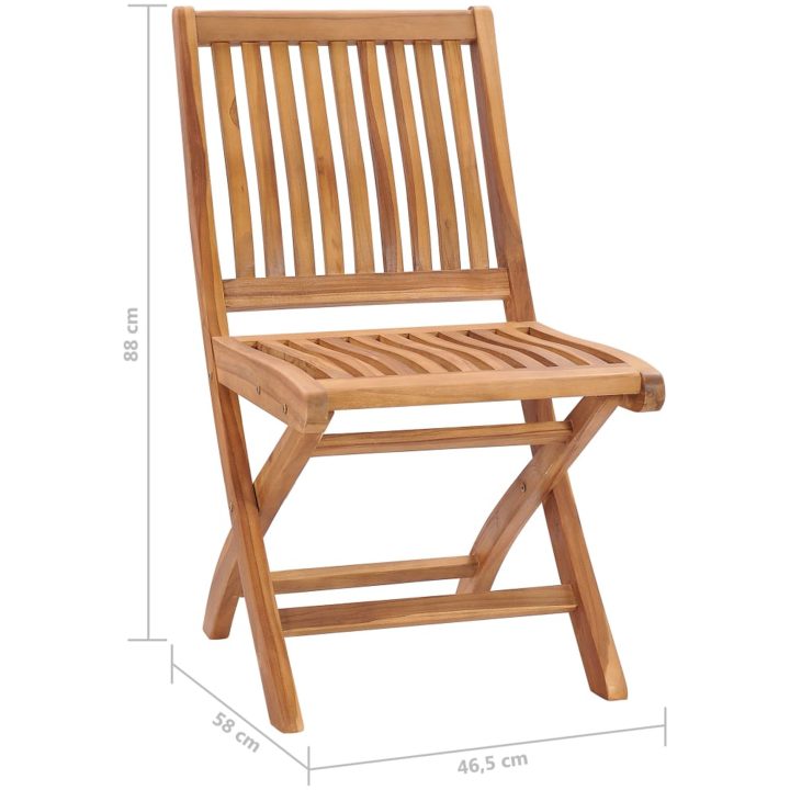 Trädgårdsstolar 2 st med röda dynor massiv teak vidaXL – bild 11