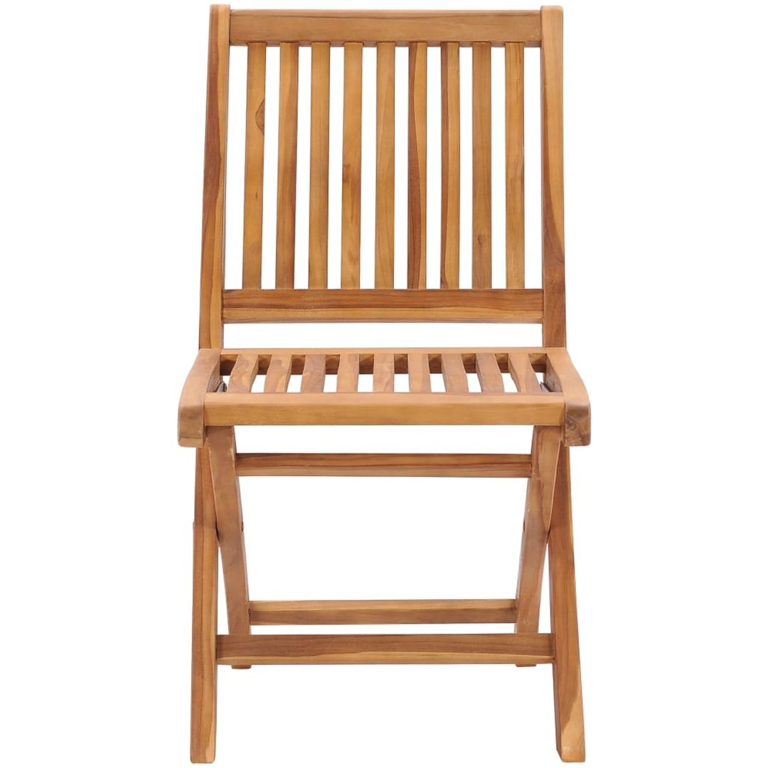 Trädgårdsstolar 2 st med röda dynor massiv teak vidaXL – bild 4