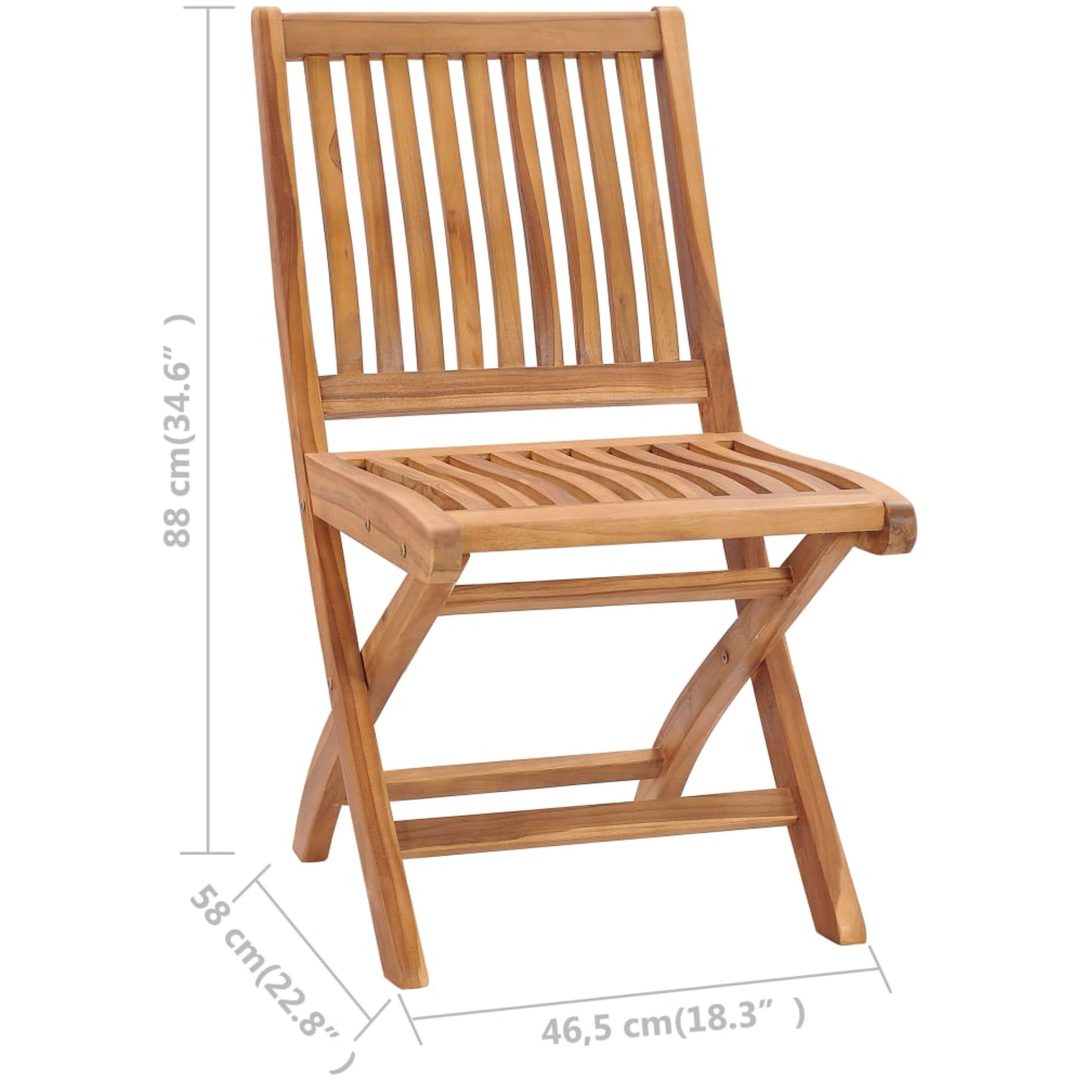 Trädgårdsstolar 2 st med vinröda dynor massiv teak vidaXL – bild 11