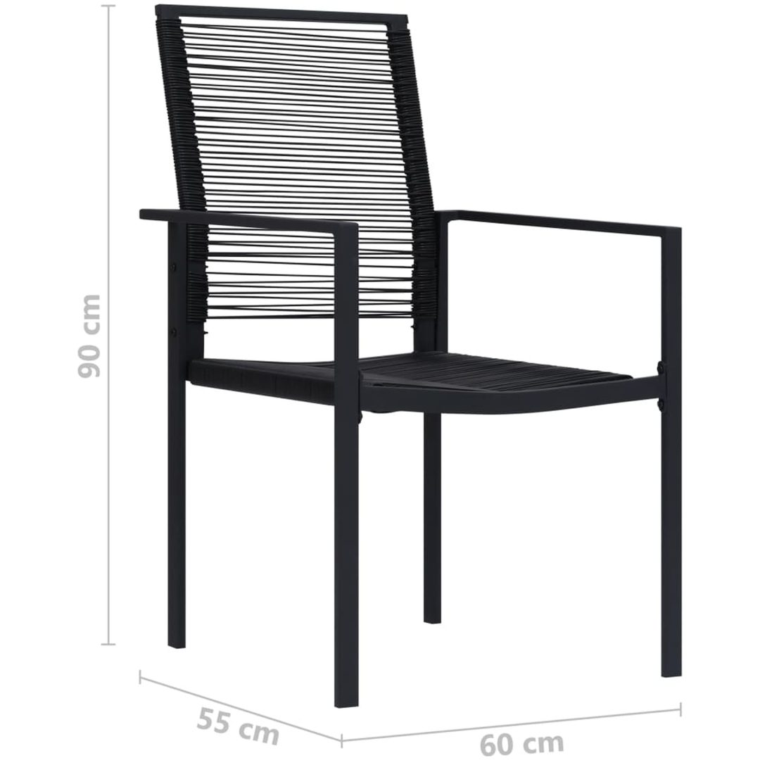 Trädgårdsstolar 2 st PVC-rotting svart vidaXL – bild 8