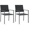 Trädgårdsstolar 2 st svart 54x62,5x89 cm konstrotting vidaXL – miniatyr 2