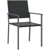 Trädgårdsstolar 2 st svart 54x62,5x89 cm konstrotting vidaXL – miniatyr 3