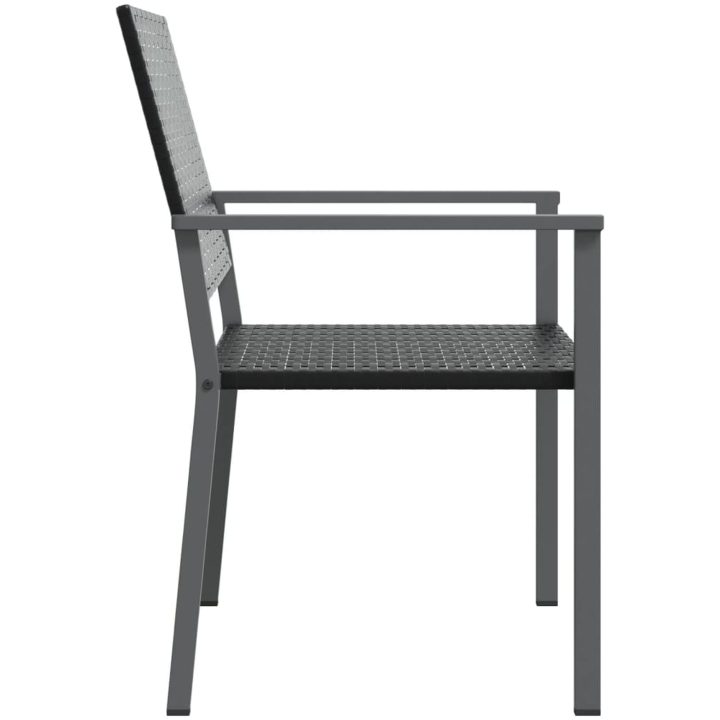 Trädgårdsstolar 2 st svart 54x62,5x89 cm konstrotting vidaXL – bild 5