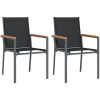Trädgårdsstolar 2 st svart 55x61,5x90 cm textilen och stål vidaXL – miniatyr 2