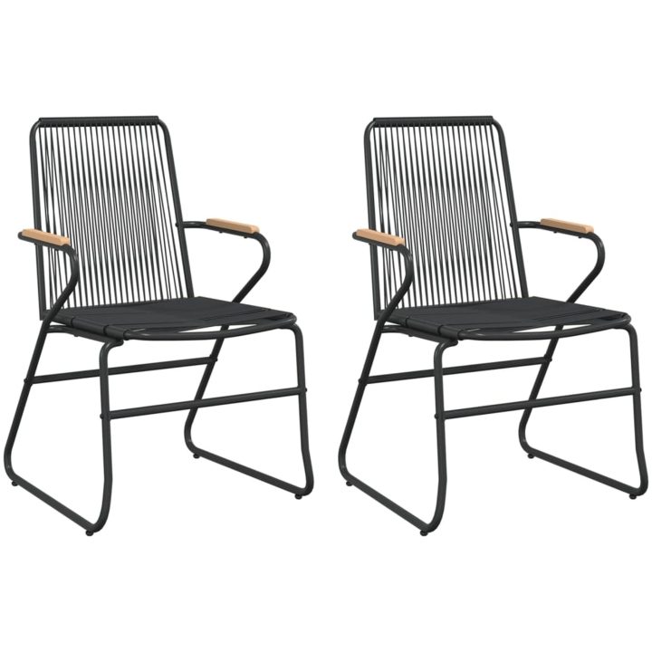 Trädgårdsstolar 2 st svart 58x59x85,5 cm PVC rotting vidaXL – bild 2