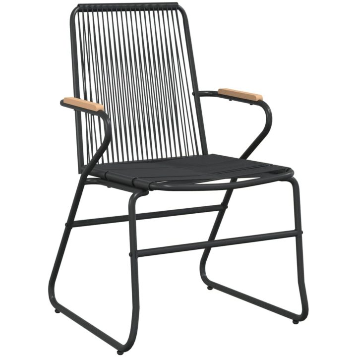 Trädgårdsstolar 2 st svart 58x59x85,5 cm PVC rotting vidaXL – bild 3