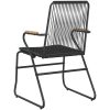 Trädgårdsstolar 2 st svart 58x59x85,5 cm PVC rotting vidaXL – miniatyr 6
