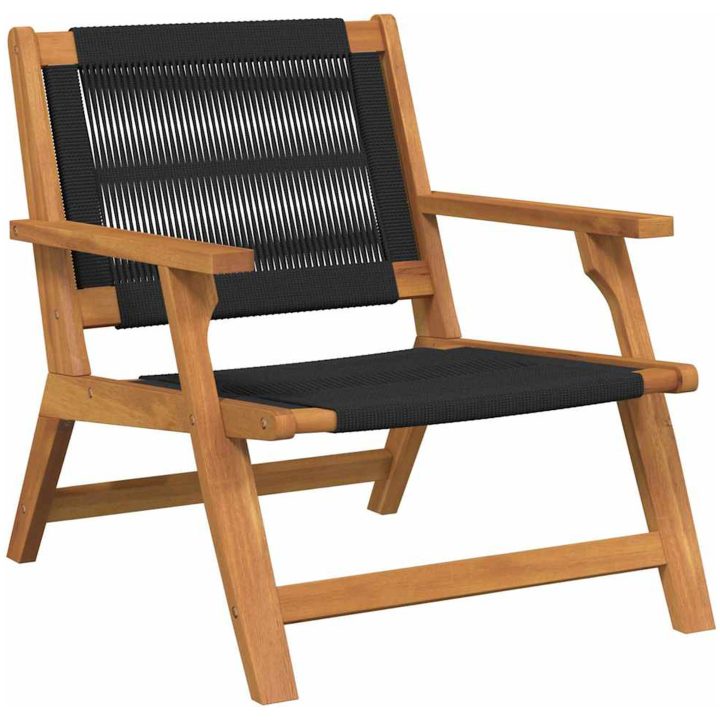 Trädgårdsstolar 2 st Svart 67x77x73 cm Massivt akaciaträ vidaXL 122 x 78 x 73 cm – bild 4