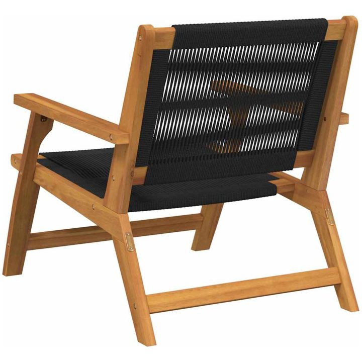 Trädgårdsstolar 2 st Svart 67x77x73 cm Massivt akaciaträ vidaXL 122 x 78 x 73 cm – bild 5