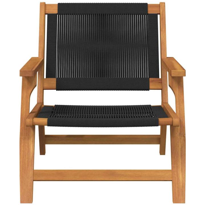 Trädgårdsstolar 2 st Svart 67x77x73 cm Massivt akaciaträ vidaXL 122 x 78 x 73 cm – bild 6