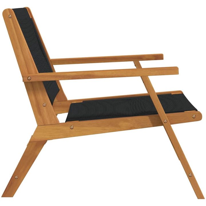 Trädgårdsstolar 2 st Svart 67x77x73 cm Massivt akaciaträ vidaXL 122 x 78 x 73 cm – bild 7