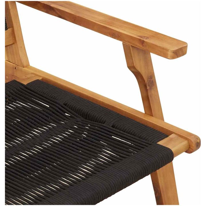 Trädgårdsstolar 2 st Svart 67x77x73 cm Massivt akaciaträ vidaXL 122 x 78 x 73 cm – bild 8