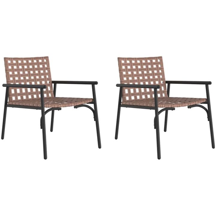 Trädgårdsstolar 2 st Svart 79x56x73,5 cm Poly Rattan vidaXL 110.5 x 79 x 75.5 cm – bild 2