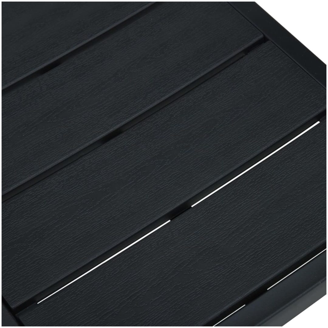 Trädgårdsstolar 2 st svart HDPE träutseende vidaXL – bild 8