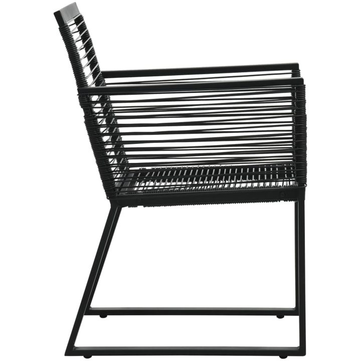 Trädgårdsstolar 2 st svart PVC-rotting vidaXL – bild 4