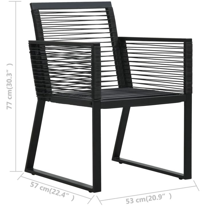 Trädgårdsstolar 2 st svart PVC-rotting vidaXL – bild 9