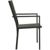 Trädgårdsstolar 2 st textilen och stål grå och antracit vidaXL – miniatyr 4