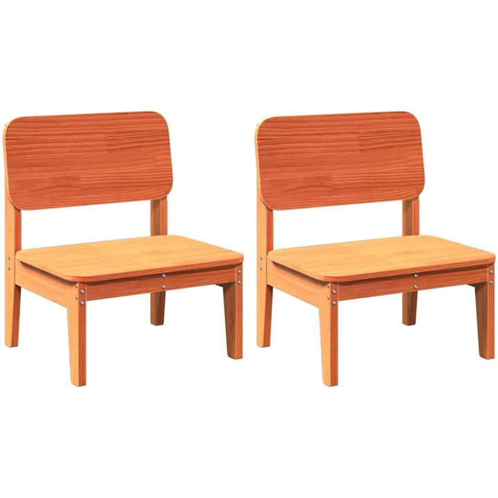 Trädgårdsstolar 2 st vaxbrun 60x52,5x72 cm massiv furu vidaXL – bild 2