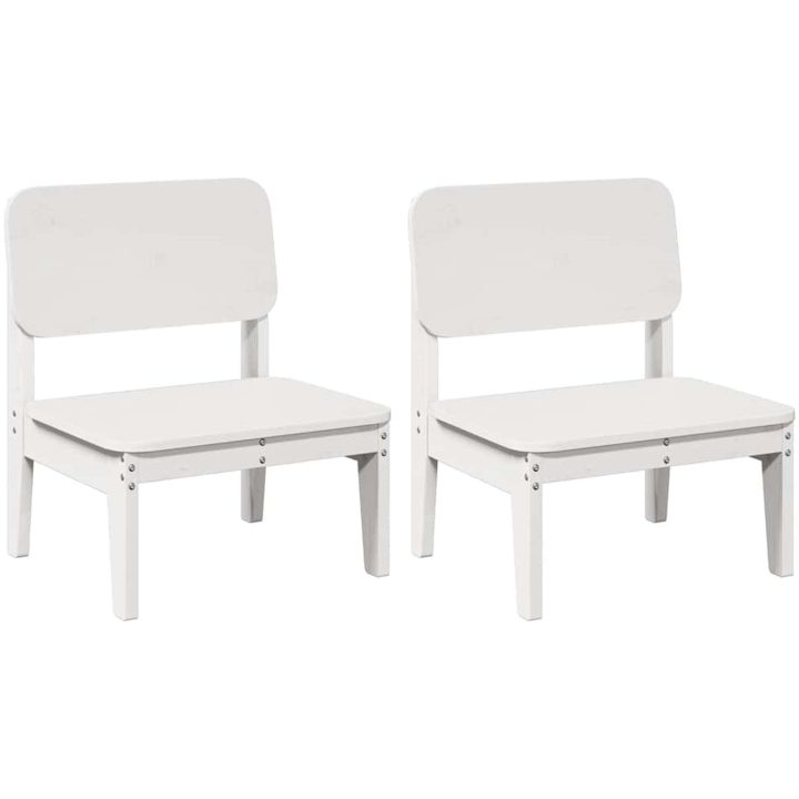 Trädgårdsstolar 2 st vit 60x52,5x72 cm massiv furu vidaXL – bild 2