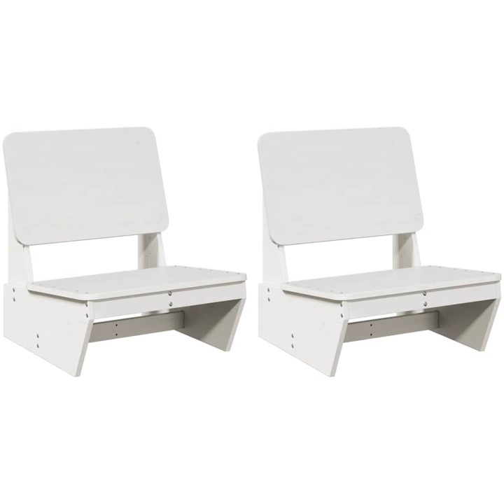 Trädgårdsstolar 2 st vit 60x64x70,5 cm massiv furu vidaXL – bild 2