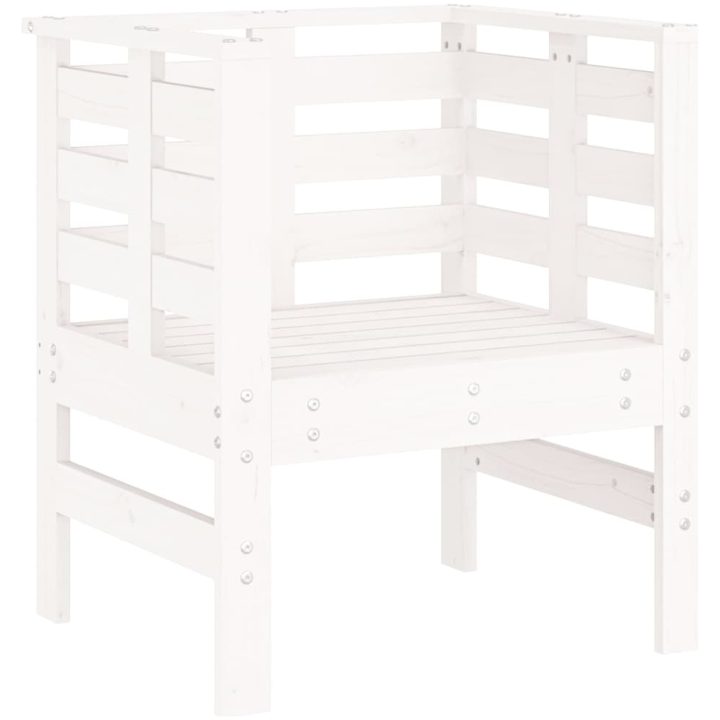 Trädgårdsstolar 2 st vit 61,5x53x71 cm massiv furu vidaXL – bild 4
