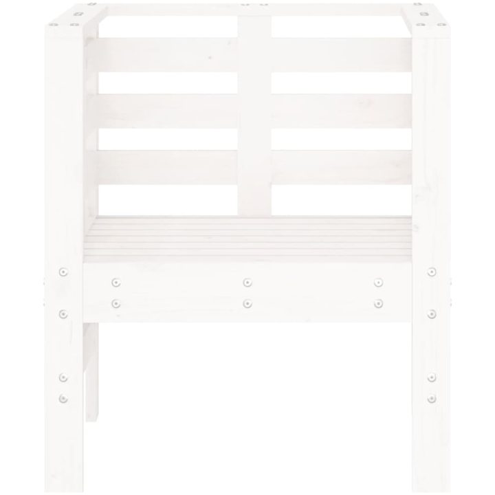 Trädgårdsstolar 2 st vit 61,5x53x71 cm massiv furu vidaXL – bild 5
