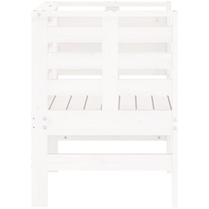 Trädgårdsstolar 2 st vit 61,5x53x71 cm massiv furu vidaXL – bild 6