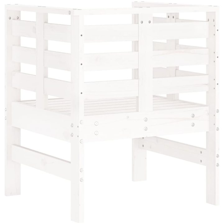 Trädgårdsstolar 2 st vit 61,5x53x71 cm massiv furu vidaXL – bild 7