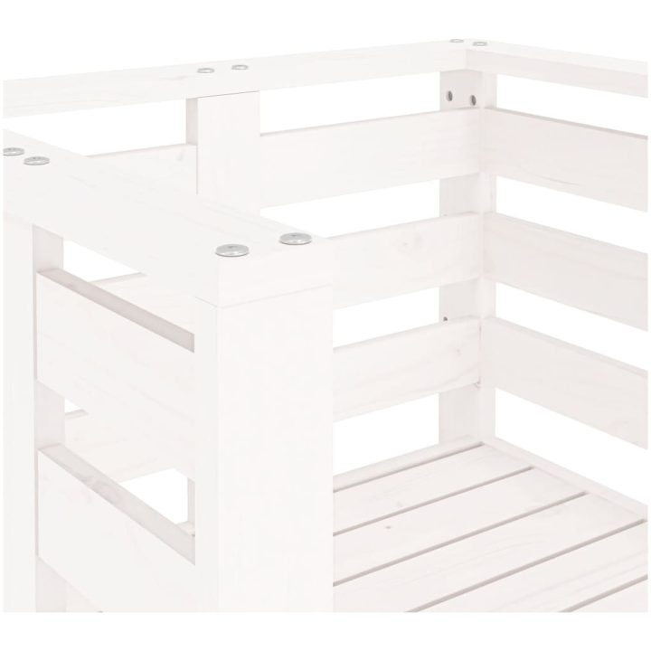 Trädgårdsstolar 2 st vit 61,5x53x71 cm massiv furu vidaXL – bild 8