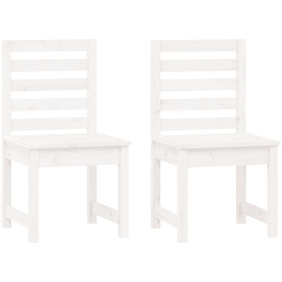 Trädgårdsstolar 2 st vit massiv furu vidaXL 50 x 48 x 91.5 cm – bild 2