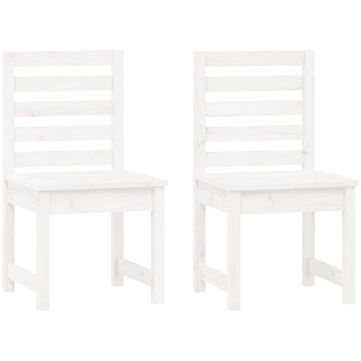 Trädgårdsstolar 2 st vit massiv furu vidaXL 50 x 48 x 91.5 cm – bild 2