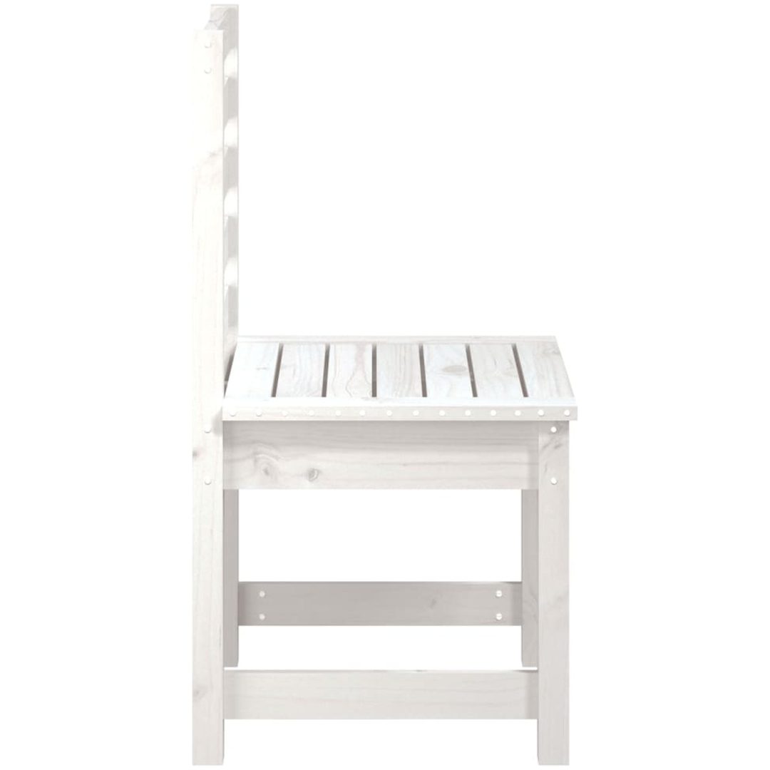Trädgårdsstolar 2 st vit massiv furu vidaXL 50 x 48 x 91.5 cm – bild 5