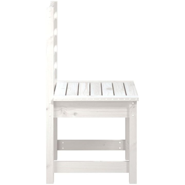 Trädgårdsstolar 2 st vit massiv furu vidaXL 50 x 48 x 91.5 cm – bild 5