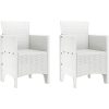 Trädgårdsstolar 2 st Vit Poly Rattan vidaXL 53 x 49 x 85 cm – miniatyr 2
