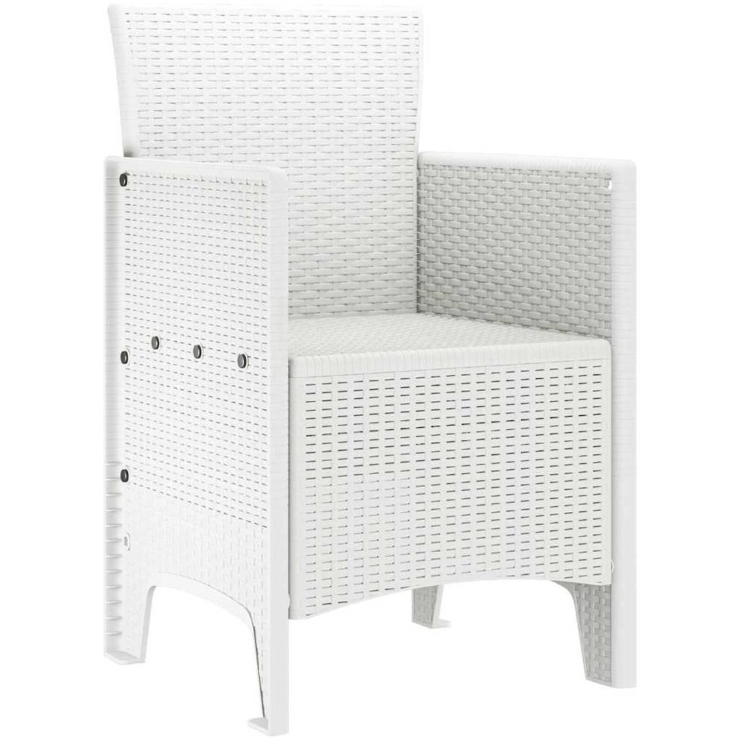 Trädgårdsstolar 2 st Vit Poly Rattan vidaXL 53 x 49 x 85 cm – bild 4