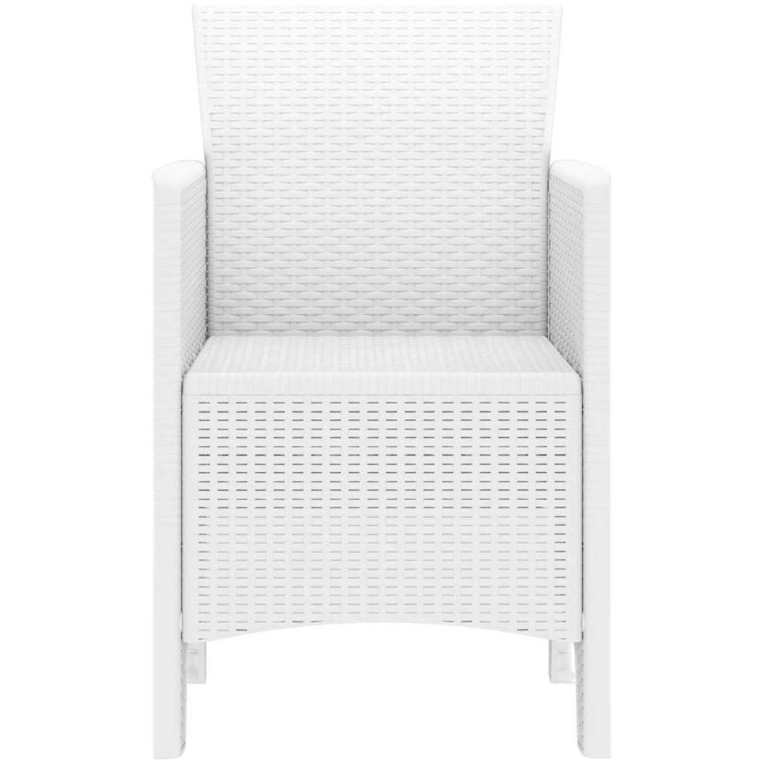 Trädgårdsstolar 2 st Vit Poly Rattan vidaXL 53 x 49 x 85 cm – bild 6