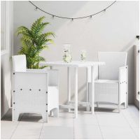 Trädgårdsstolar 2 st Vit Poly Rattan vidaXL